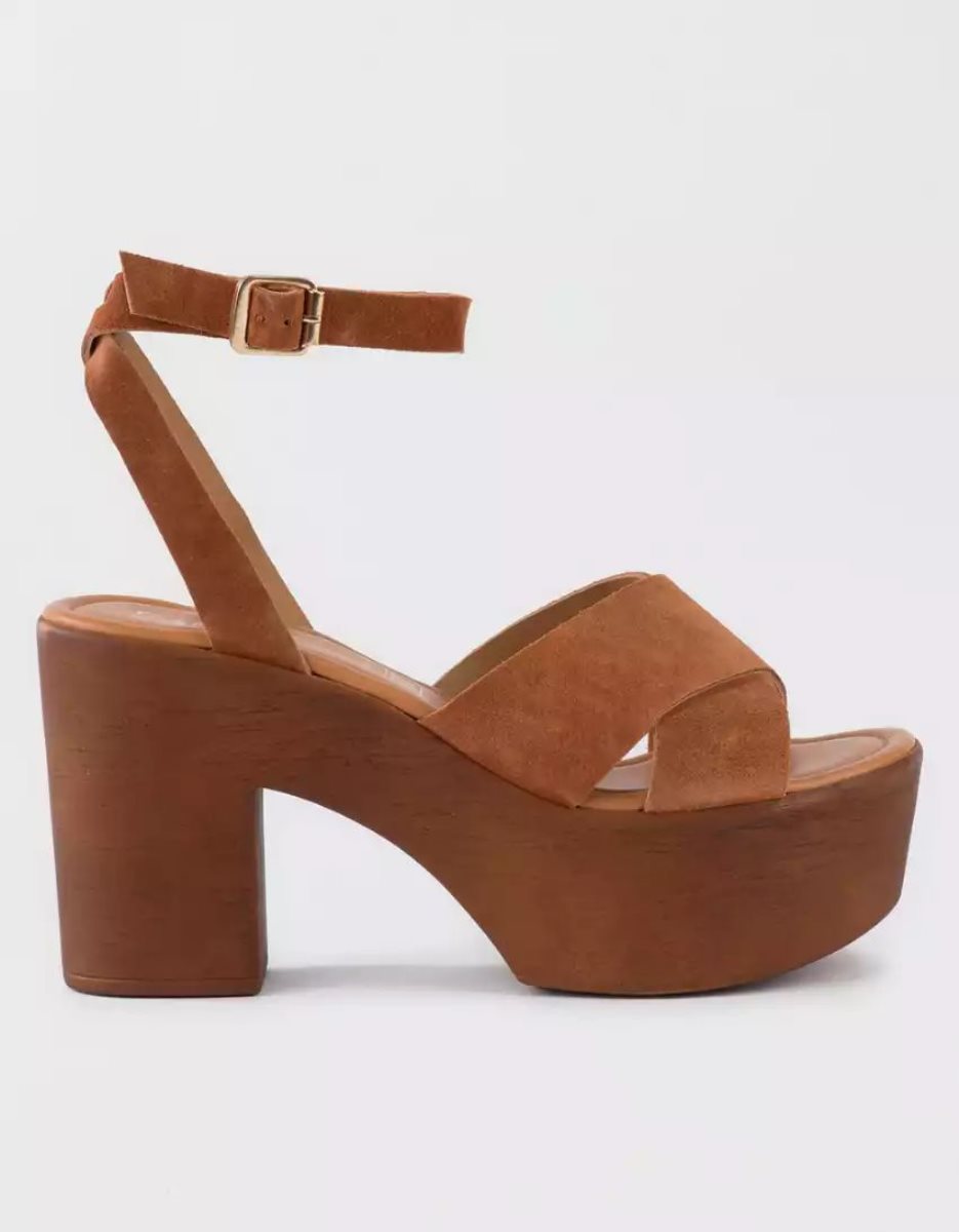 Compensées American Eagle Seychelles Sweetener Plateforme Sandal Marron Femme | FOP-87063091